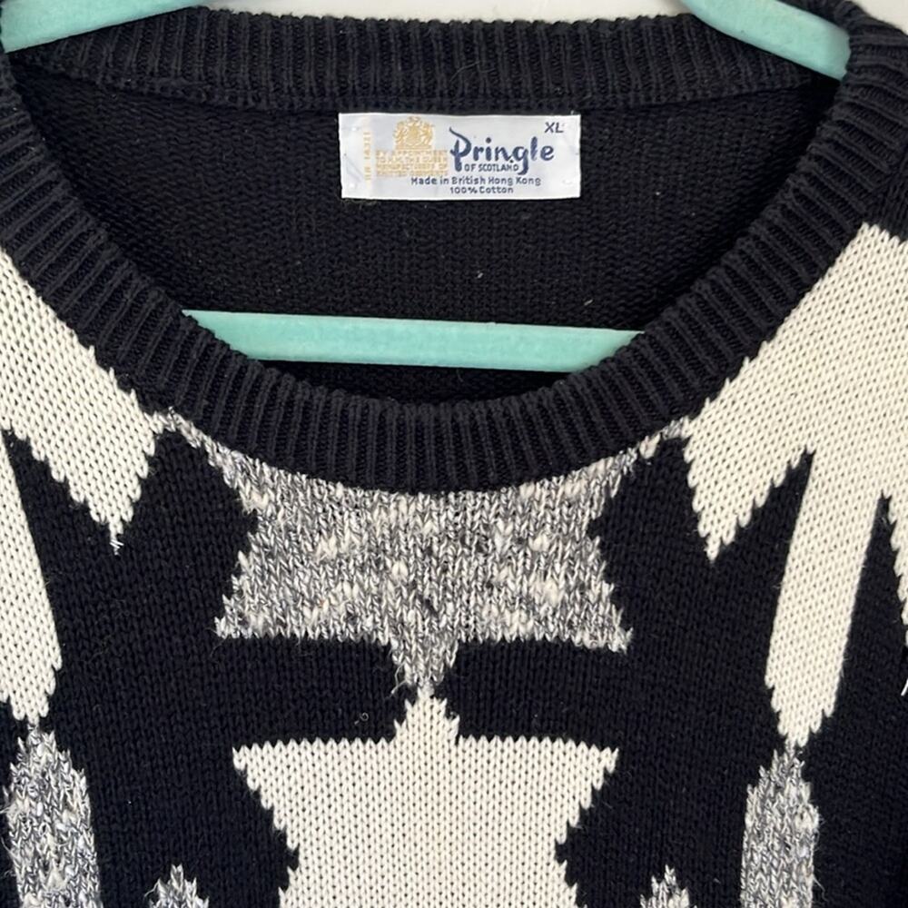 Vintage cotton Pringle of Scotland knit sweater. Size XL - Picture 2 of 5